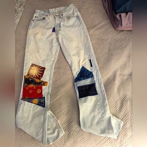 Vintage 501 Levis Quilt Patched by An Artist 28"W X 34"L